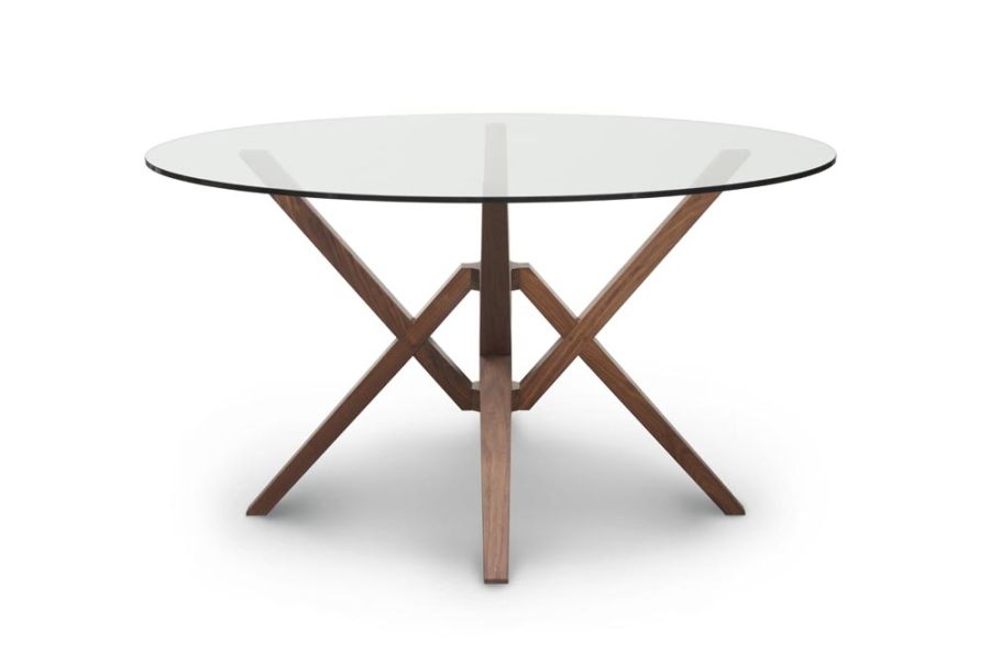 exeter 54 in round glass top table