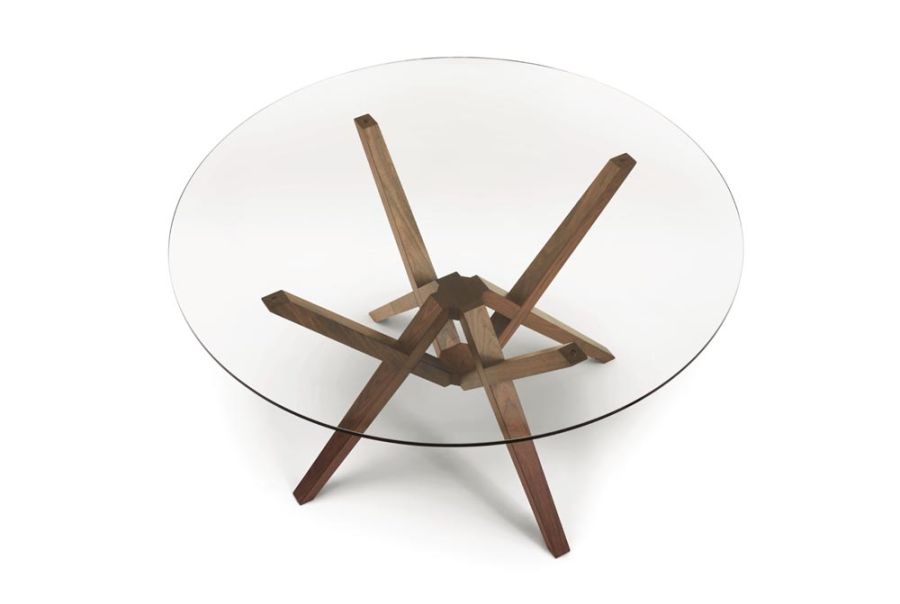 exeter 54in round glass top table