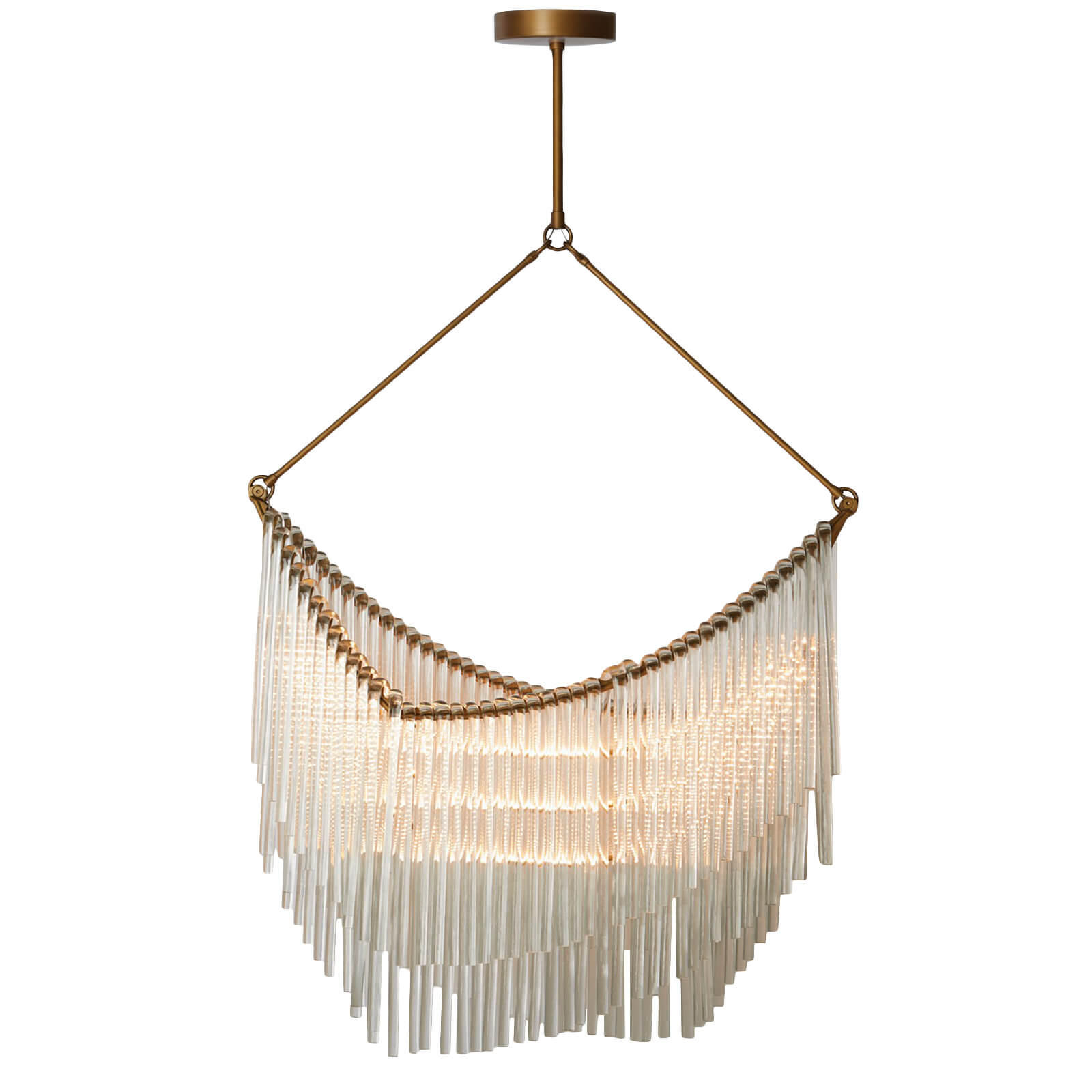 draped glass chandelier